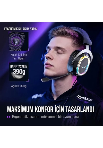 Fifine Ampligame H13 Mikrofonlu 7.1 Rgb Oyuncu Kulaklığı