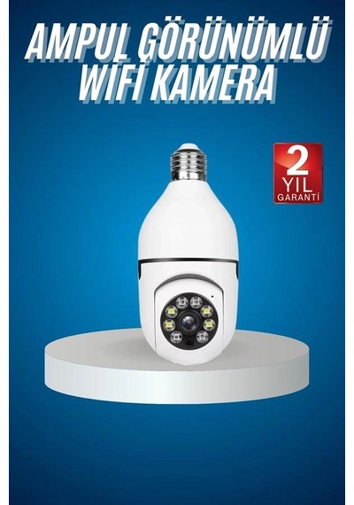Epilons Wifi Güvenlik Kamerası Çift Kameralı Ampule Takılabilir Sensörlü