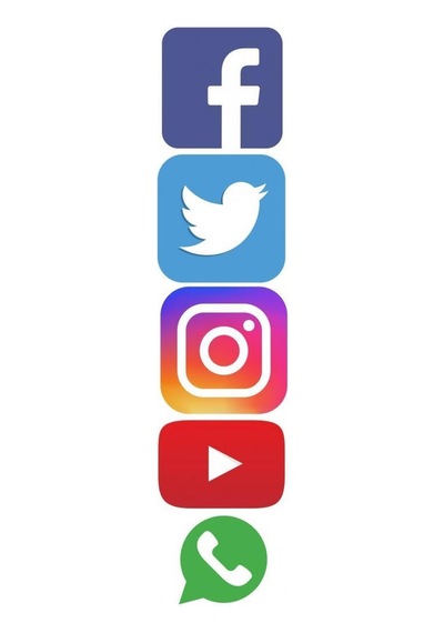 Sosyal Medya Sticker Seti 5 Parça Su Geçirmez - Söküldüğünde İz Bırakmaz Nos