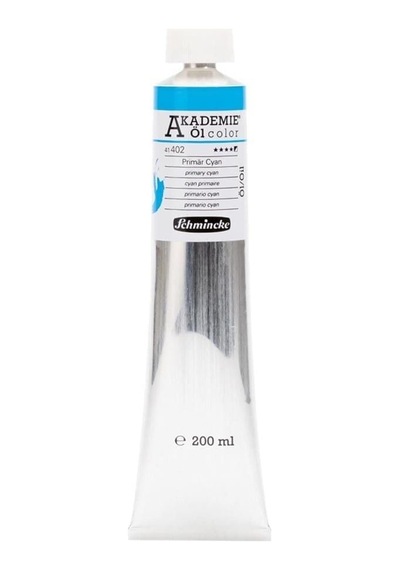 Schmincke Akademie Öl Color Yağlı Boya 200 Ml Seri 1 402 Primary Cyan Karışık, Çok Renkli