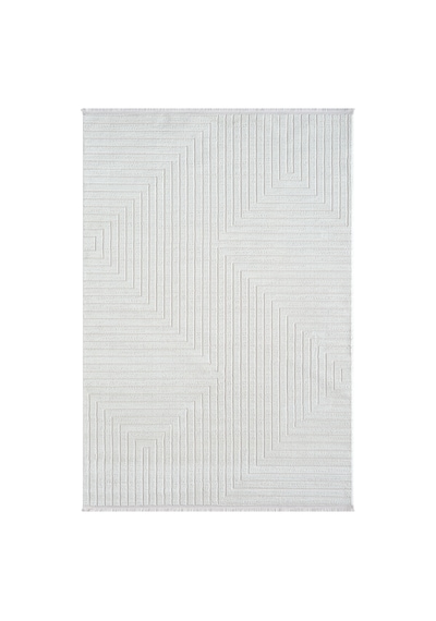 Mariesse Home Bambu Dokulu Modern Sık Dokuma Koridor Kesme Yolluk Dokuma Makine Halısı Y00597a Krem