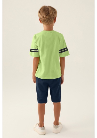 U.S. Polo Assn. Lisanslı Sim Lime Erkek Çocuk Bermuda Takım 5274-43046 Lime