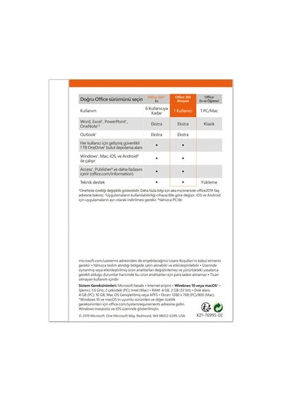 Microsoft Office 365 Bireysel Türkçe Ofis Yazılımı