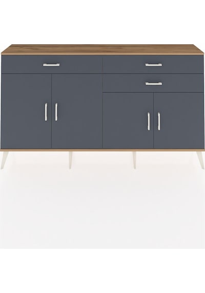 Arges Konsol 2 Raflı 3 Çekmeceli 4 Kapaklı 176x30x99 Çam-antrasit Çam-antrasit
