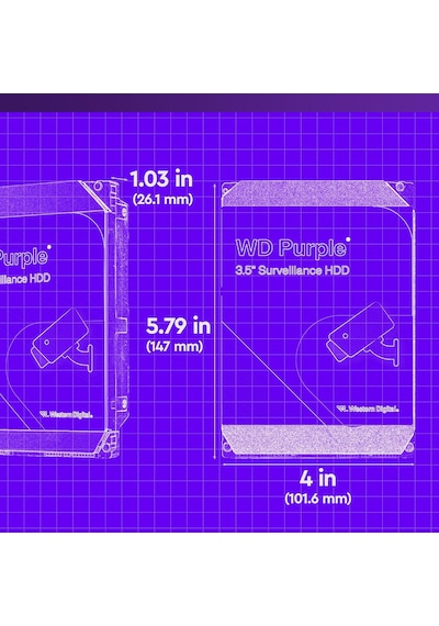 Western Digital 2tb Mor Gözetim Dahili Sabit Disk Hdd - Sata 6 Gb/s, 64 Mb Önbellek, 3.5" - Wd2