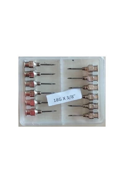 Muhtelif - Enjektör Ucu Çelik 18g X 3/8" 1 Paket Çin 12 Ade