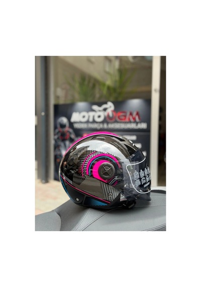 Fx-101 Pink Woman Yarım Camlı Kask Çok Renkli