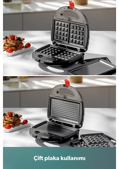 Homend Toastbuster 1325H Çıkarılabilir Waffle Plakalı Tost Makinesi