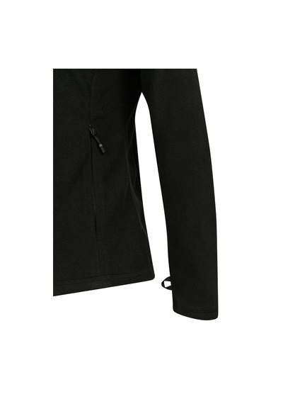 2As Cara Kadın Tam Fermuarlı İnce Polar Sweatshirt Siyah Siyah