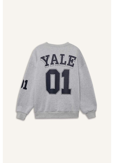 Defacto Coool Yale University Oversize Geniş Kalıp Bisiklet Yaka Sweatshirt F9527ax25augr210 Gri