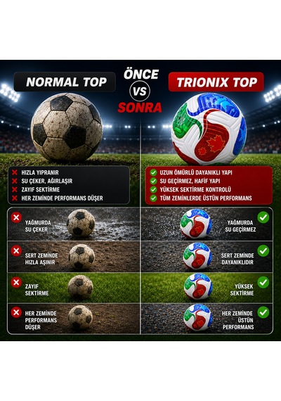 Futbol Topu 2026 World Cup Trionix 5 Numara Pompalı Set Çok Renkli