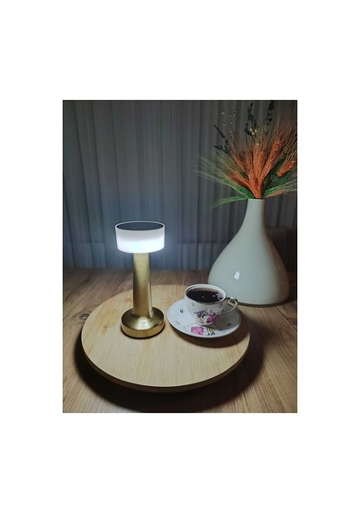 Ct-8436 Tek Anahtarla 3 Renk, Renk Masa Lambası Altın