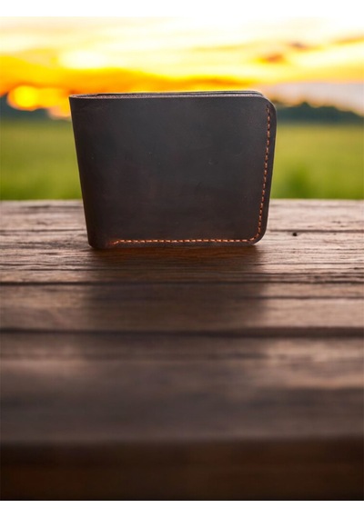 Parla Leather Bifold El Yapımı Hakiki Deri Baba Cüzdanı Taba