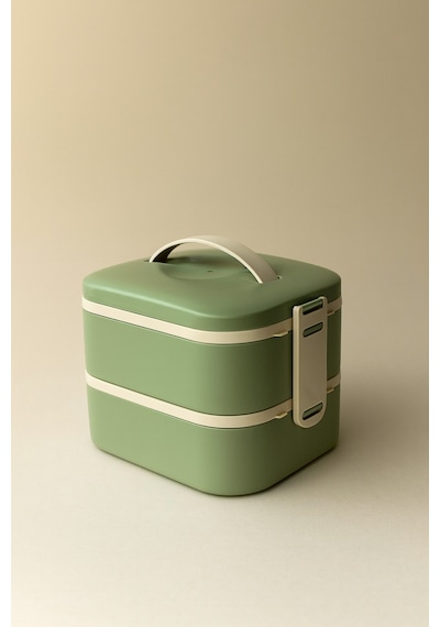 Tier - 2 Katlı Sızdırmaz Kapaklı Lunchbox 1000 Ml Yeşil