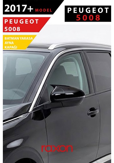 Peugeot 5008 2017+ Batman & Yarasa Ayna Kapağı Parlak Piano Black Sport