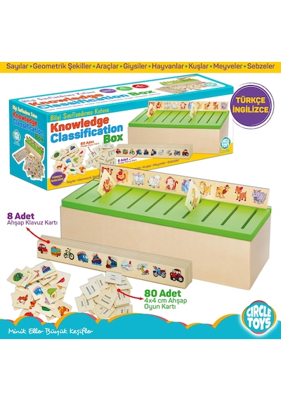 Circle Toys Ahşap Bilgi Sınıflandırma Kutusu Eğitici Mazgallı