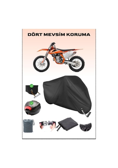 Siyah Ktm 450 Sxf Için Arka Çanta Ve Kilit Uyumlu Motosiklet Branda, Güvenli