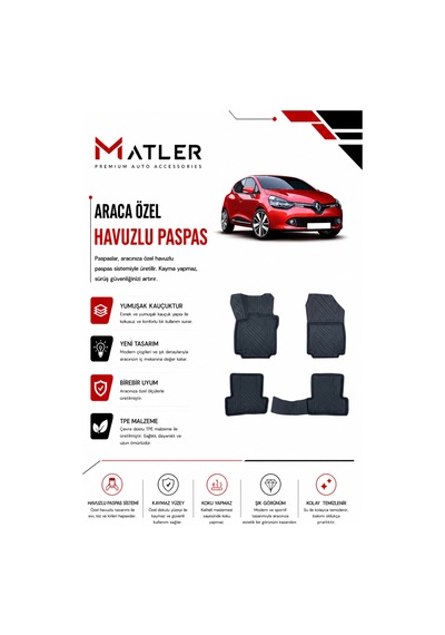 Renault Clio 4 2012 Model 4d Ekstra Havuzlu Paspas