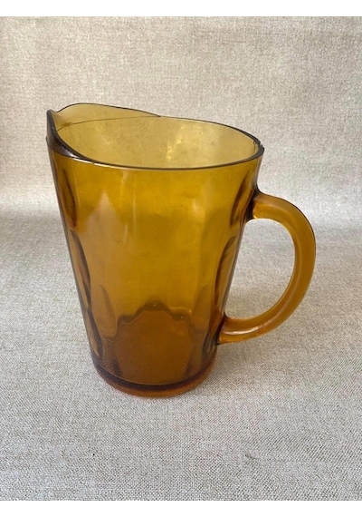 Antika Sarı Kristal Can Sürahi 20,5 Cm