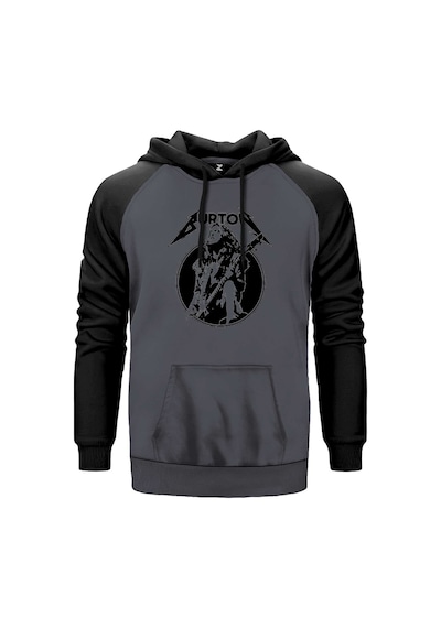 Metallica Cliff Burton Guitar Gri Renk Reglan Kol Sweatshirt Gri