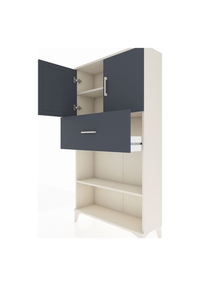 Arges Dolap 3 Raflı Tek Çekmeceli 2 Kapaklı 88x30x163 Aytaşı-... Aytaşı