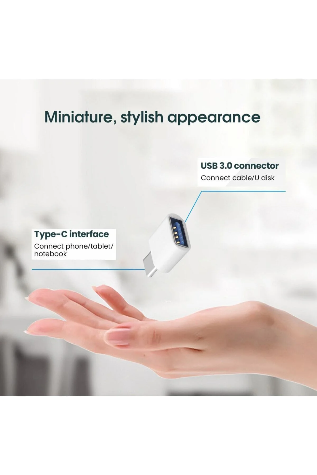 Yeni 2026 Usb Dişi To Type-c Erkek Dönüştürücü Otg Çevirici Dönüştürücü Adaptör Siyah
