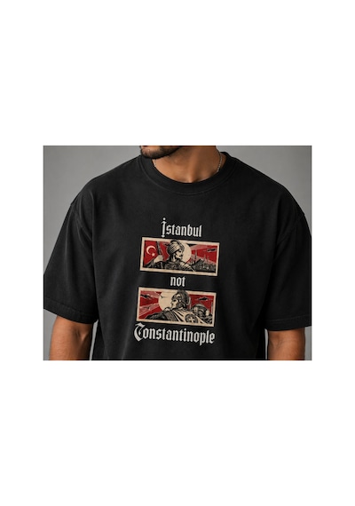 Yolo Street İstanbul Not Constantinople Baskılı Oversize %100 Pamuk Erkek Tişört Vintage Streetwear Siyah112 Yolo Street İstanbul Not Constantinople Baskılı Oversize %100 Pamuk Erkek Tişört Vintage Streetwear Siyah112
