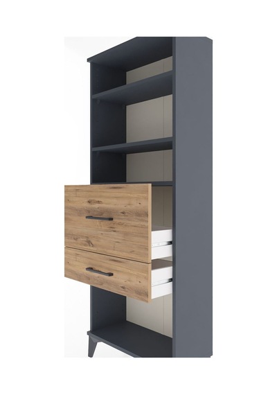 Arges Dolap 3 Raflı 2 Çekmeceli 60x30x163 Antrasit-çam Antrasit