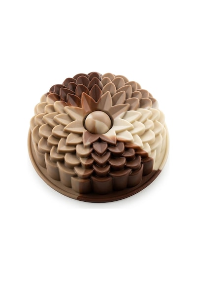 Deconox Klasik Dilimli Çiçek Tasarımlı Silikon Kek Kalıbı - Yapışmaz Ve Esnek Pasta Kalıbı 22x5 Cm, 1 Adet Diğer