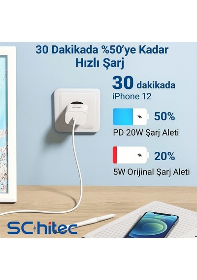 6a 100w Type-c To Lightning Hızlı Data Ve Şarj Kablosu 3 Metre Beyaz Sx31 Diğer