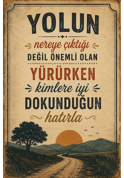 Retro Edebi Sözlü Mdf Duvar Tablosu Vintage Dekoratif Motivasyon Panosu 17
