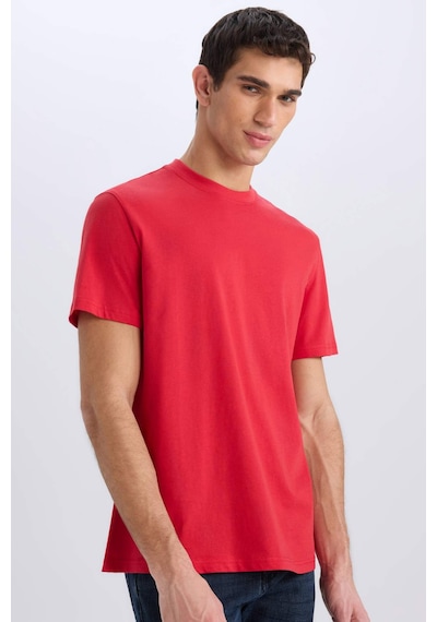DeFacto %100 Pamuk New Regular Fit Bisiklet Yaka Basic Düz Kısa Kollu Tişört V7699AZ25SPRD79