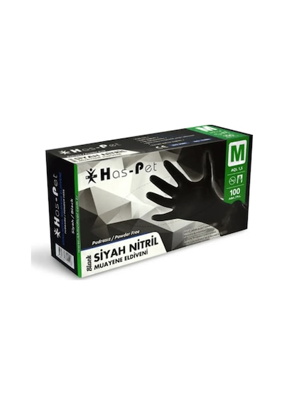 Haspet 100 Lü Dövme Eldiveni M Medium Orta Boy Profesyonel Tek Kullanımlık Eldiven