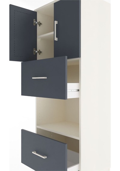 Hyperion Dolap 3 Raflı 2 Çekmeceli 2 Kapaklı 60x44x163 Aytaşı-antrasit Aytası