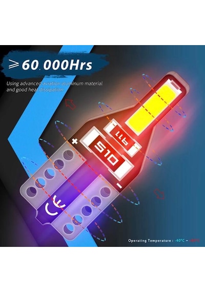 T10 Led Nesil Suya Dayanıklı Metal Kasa Beyaz UltraLed 10 Adet