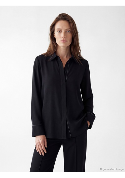 Lcw Grace Siyah Regular Fit Kadın Gömlek