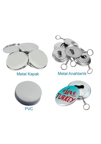 Buton Anahtarlık 58 Mm Açacak 250 Adet Sarf