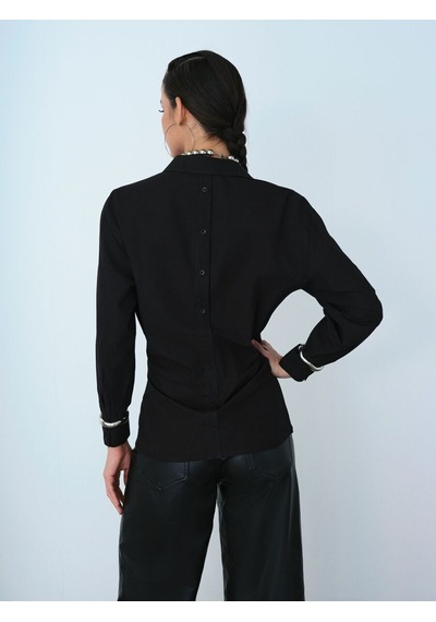 LOFT Loose Fit Kadın Gömlek U.kol Lf2036508 Q1.v1 Siyah