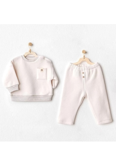 Melonika 5158 Soft 2'li Bebe Takım Ekru Çok Renkli