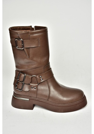 Fox Shoes T996333009 Kahverengi Kalın Tabanlı Kadın Bot Kahverengi