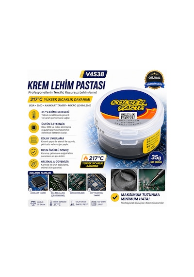 V4s38 35g 217 C Yüksek Isı Kaliteli Krem Sıvı Lehim Pastası Lehim Macunu Bga Smd Anakart Tamiri