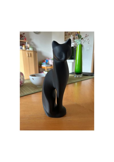 2'li Set Modern Kedi Biblo, 22 Cm Siyah Beyaz Dekoratif Kedi Figürü, Pinterest Obje