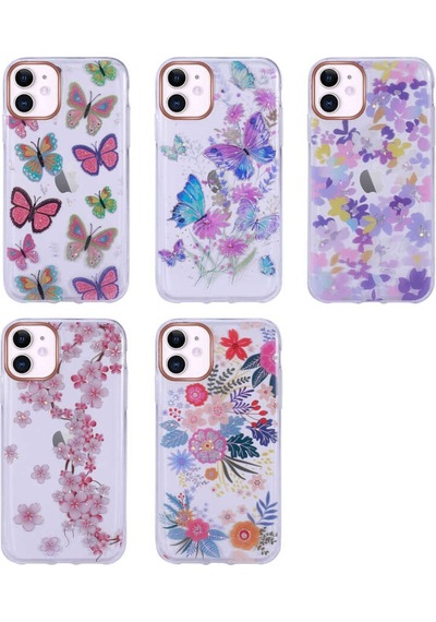 Apple Uyumlu iPhone 11 Kılıf Desenli Simli Sert Zore Inka Kapak