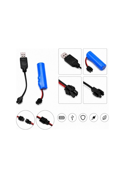 Lexroo 3.7 Volt 500 Mah Şarj Edilebilir Şarjlı Pil Ve Şarj Kablos