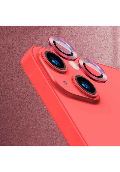 Noktaks  Apple Uyumlu  iPhone 13 Mini  Kamera Lens Koruyucu Cl-07 - Kırmızı