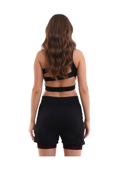 Winmoda34 Deniz Şortu Içten Taytlı Mürdüm