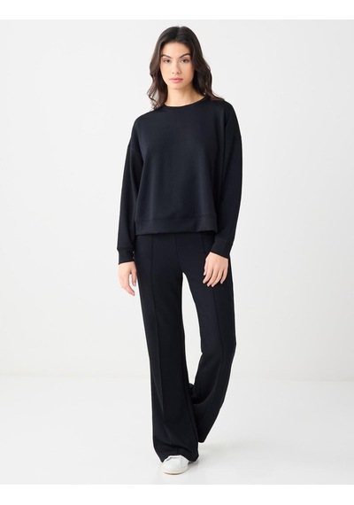 Jimmy Key Jimmy Key Siyah Rahat Kesim Bisiklet Yaka Modal Örme Sweatshirt 6sw235403900