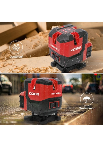 Kobb Kbl41gtp 30m 4x90⁰/1x360⁰ Otomatik Hizalamalı Li-ion Çift Akü Profesyonel Yeşil Çizgi Lazer Distomat + Tripod