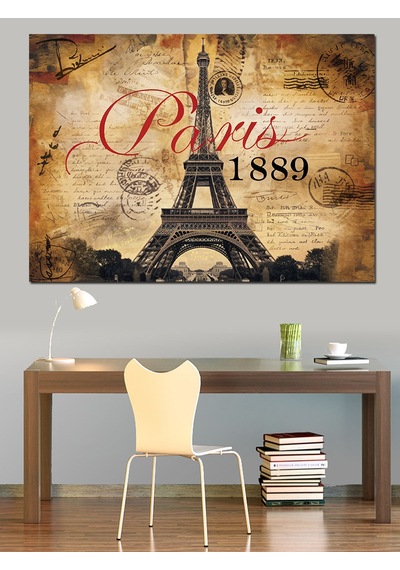 Paris 1889 Hatırası Dekoratif Kanvas - Mdf Ahşap Tablo