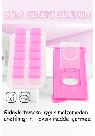 Kapaklı Buz Kalıbı 12 Bölmeli Kolay Çıkarılabilir Parmak Buz Kalıbı Kabı Kokteyl Meyve Suyu Buz Küpü Diğer
